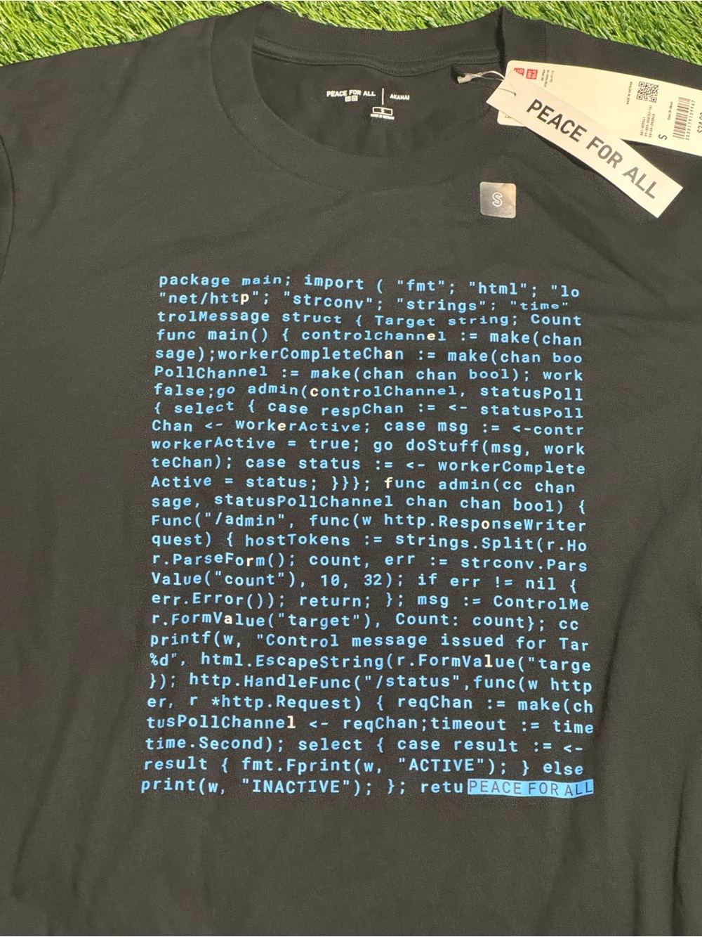 UNIQLO UT PEACE FOR ALL Akamai Black Graphic Short Sleeve T-shirt TEE SMALL - Picture 4 of 6